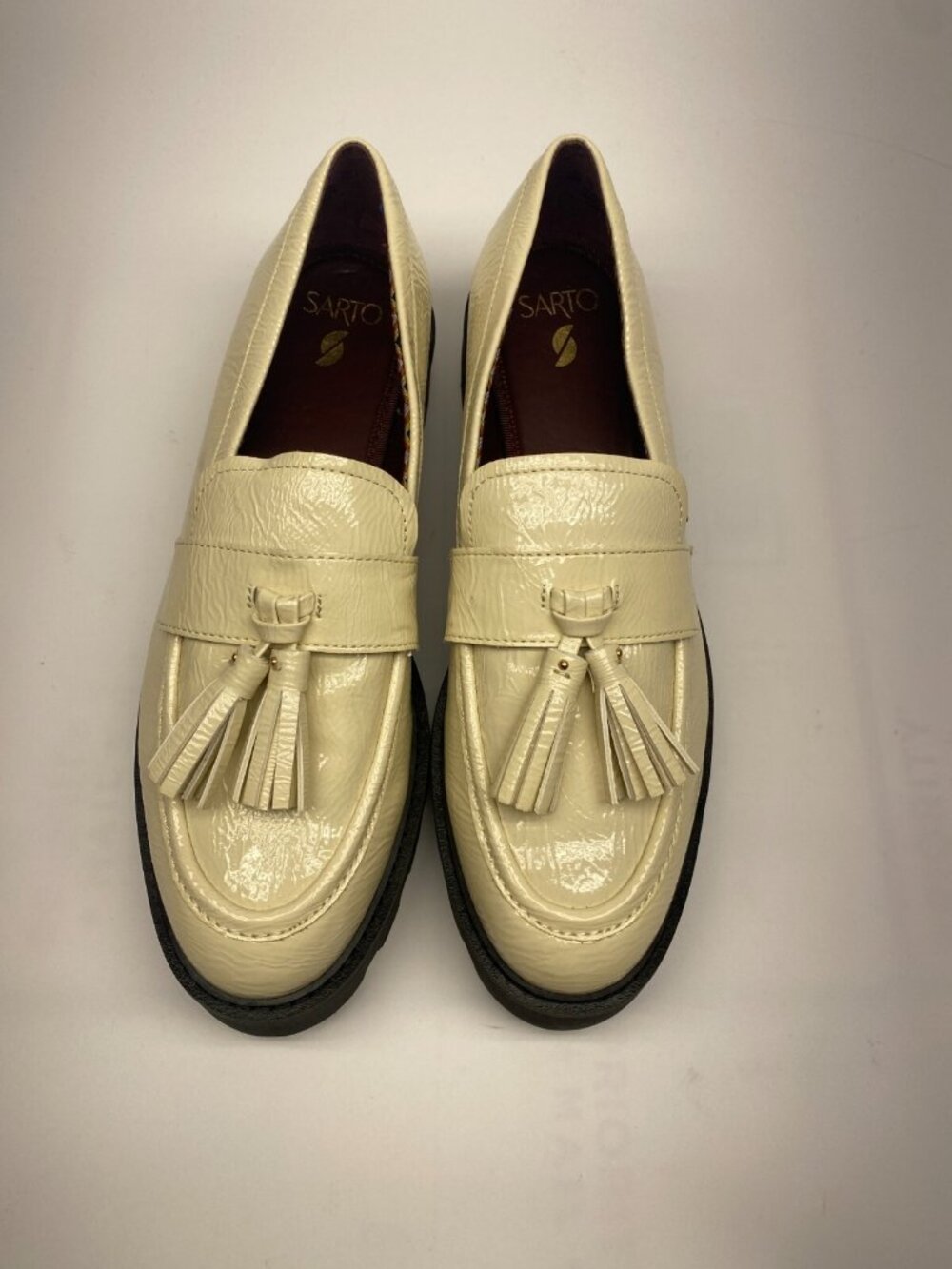 Franco Sarto Womens Linzer Ivory Tassle Loafer Sz 9 View 2